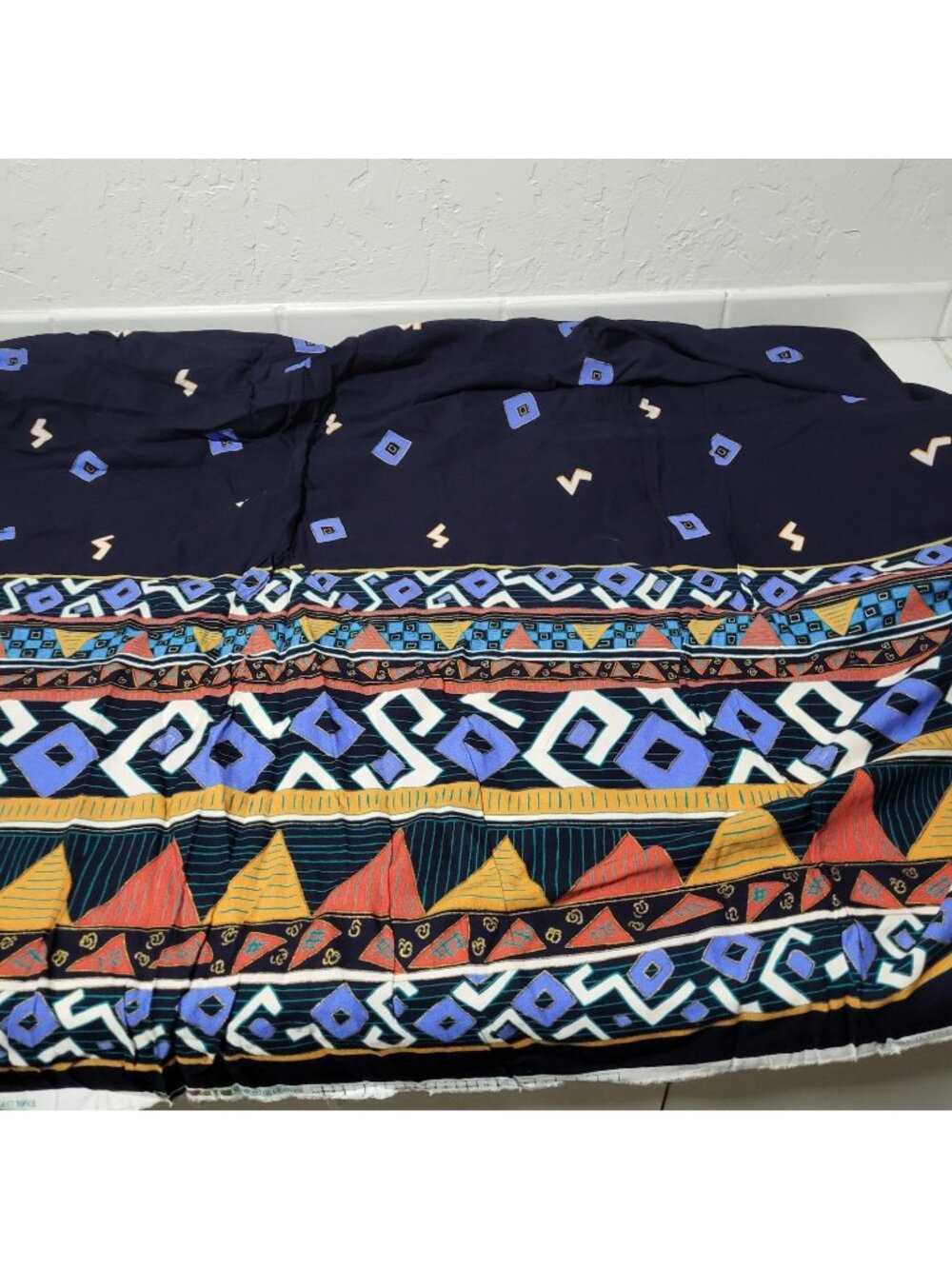 VTG Tara Textiles 90's Southwest tribal print fabric 4.5 yards x54" poly blend